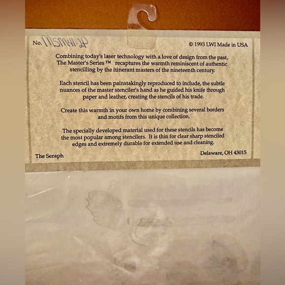 Pre-cut Stencil | The Masters Series | Vintage 1993 | New in Package - Picture 3 of 5